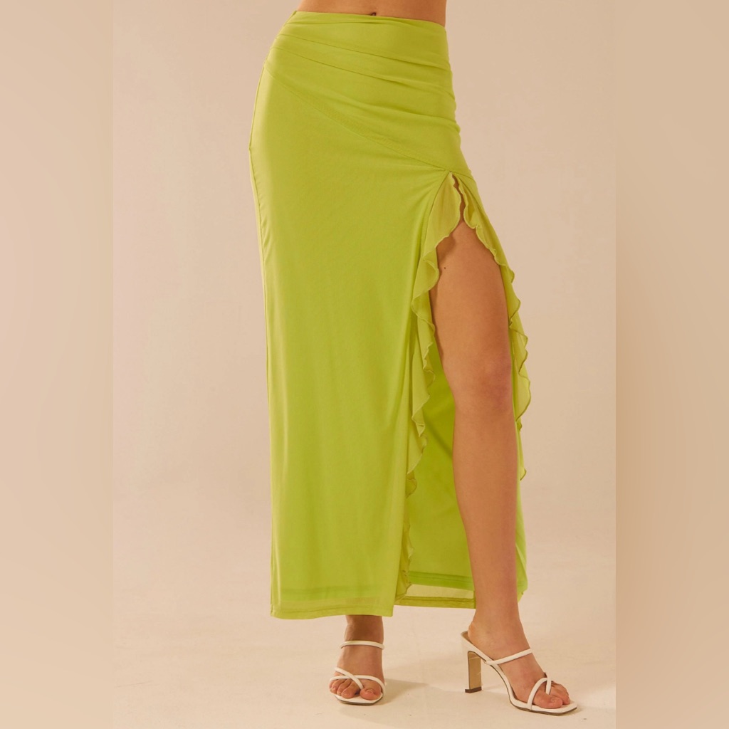 Peppermayo Bittersweet Mesh Maxi Skirt - Fern